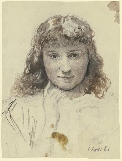 Portrait of a girl by Отто Шольдерер, 1861 — digital art print download
