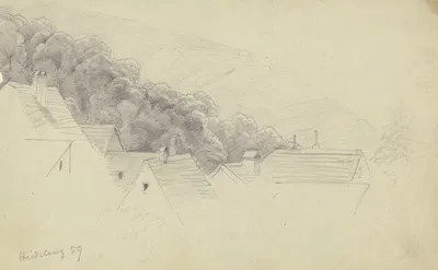 View of Heidelberg by Отто Шольдерер, 1859 — digital art print download
