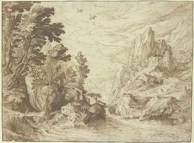 Ansicht einer Campagnalandschaft by Paul Bril, 1590 — digital art print download