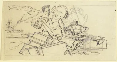 Büste eines bärtigen Mannes (Sueton) auf einem zerbrochenen Sockel by Paul Egell, 1748 — digital art print download