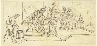 Der Praetor erkennt die Freilassung eines Sklaven an by Paul Egell, 1748 — digital art print download