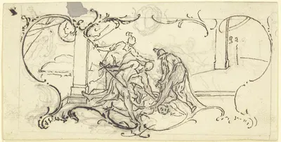 Killing of Domitian by Paul Egell, 1748 — digital art print download