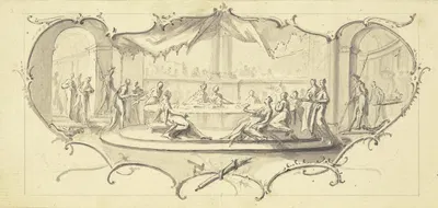 Wedding feast by Paul Egell, 1748 — digital art print download