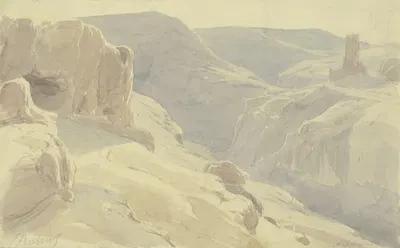 Spanische Gebirgslandschaft by Петер Бурниц, 1850 — digital art print download