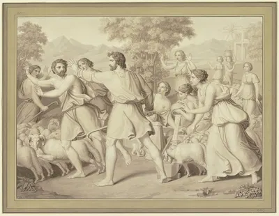 Moses und die Hirten am Brunnen by Peter Rittig, 1828 — digital art print download
