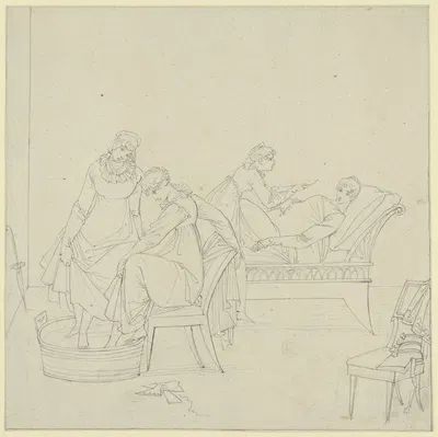Die Damen im Negligé (Taunusreise) by Петер фон Корнелиус, 1811 — digital art print download