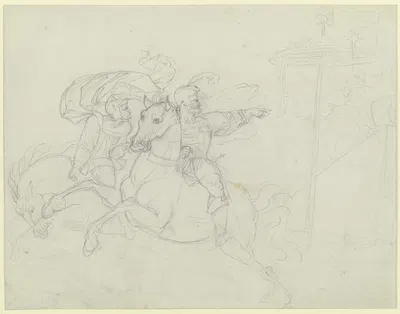 Die Erscheinung am Rabenstein by Петер фон Корнелиус, 1811 — digital art print download