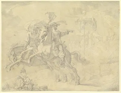 Die Erscheinung am Rabenstein by Петер фон Корнелиус, 1811 — digital art print download