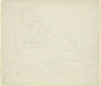 Friedrich Wenner und seine Frau Christine (Taunusreise) by Петер фон Корнелиус, 1811 — digital art print download