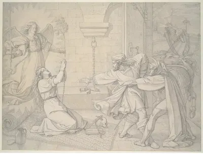 Scene in the dungeon by Петер фон Корнелиус, 1815 — digital art print download