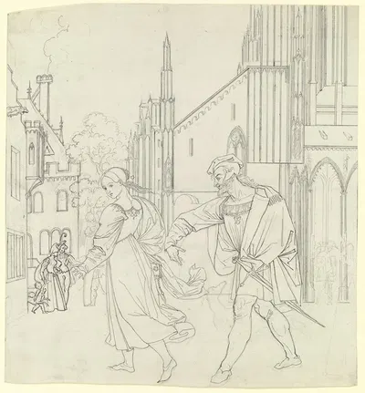 Szene am Ausgang der Kirche by Петер фон Корнелиус, 1811 — digital art print download