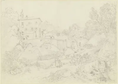 Italienisches Bergstädtchen by Peter von Hess — digital art print download