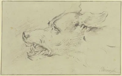 Bellender Hundekopf nach links by Philip Reinagle — digital art print download