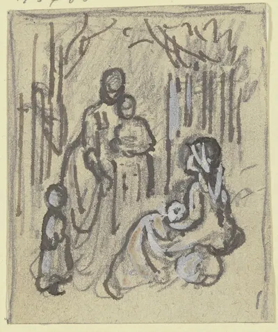 Figurenskizze; Frauen und Mädchen im Walde by Филипп Румпф — digital art print download