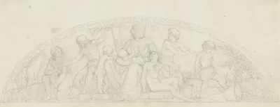 Erster Entwurf zu den 'Sieben fetten Jahren' für die Casa Bartholdy in Rom by Филипп Вайт, 1816 — digital art print download
