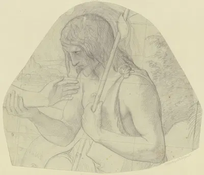 Johannes der Täufer als Halbfigur mit dem Unterarm Christi by Филипп Вайт, 1835 — digital art print download