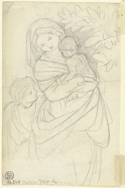 Stehende Madonna mit Jesuskind und Johannesknaben by Филипп Вайт, 1853-1877 — digital art print download