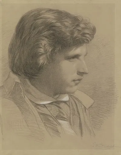 Bildnis des Malers Julius Hamel als Schüler des Städelschen Institutes im Profil nach rechts. by Филипп Винтерверб —…
