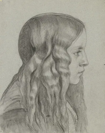 Junges Mädchen mit langem Haar by Филипп Винтерверб — digital art print download