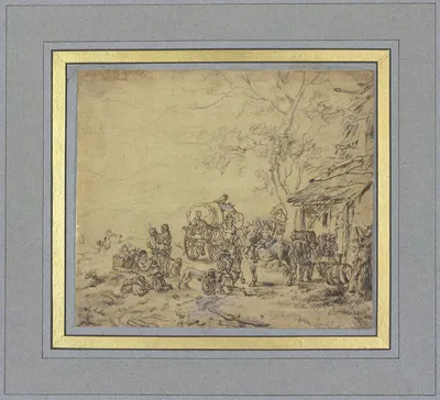 Stop in front of an inn by Филипс Вауверман — digital art print download