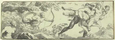Diana verfolgt den Räuber ihrer Nymphen by Пьер Бребьет — digital art print download
