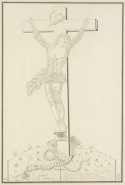 Christ on the cross by Pierre-Jean-Paul Berny de Nogent, 1772 — digital art print download