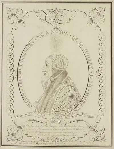 Portrait of Jean Calvin by Pierre-Jean-Paul Berny de Nogent, 1772 — digital art print download