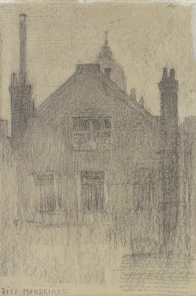 Upper Façade of House on the Hemonylaan, Amsterdam by Piet Mondrian — digital art print download