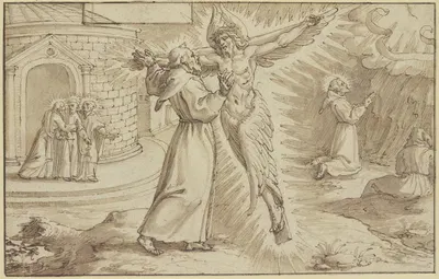 Der Heilige Franziskus erhält die Wundmale by Pieter de Jode I — digital art print download