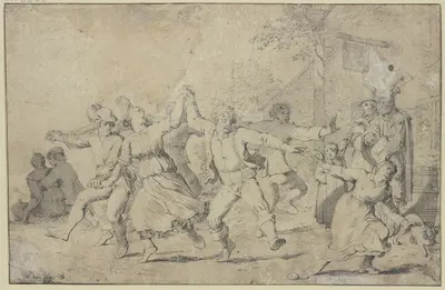 Dancing farmers by Pieter Holsteyn II — digital art print download