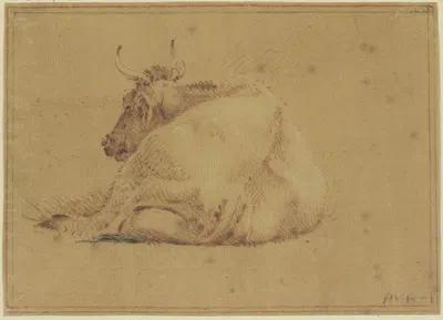 Lying cow by Pieter van Bloemen — digital art print download