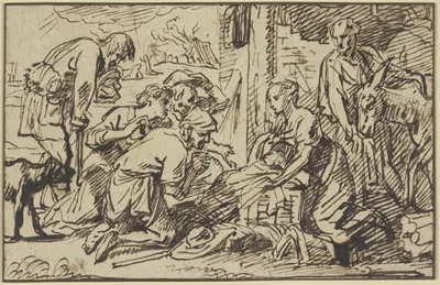 Adoration of the shepherds by Pieter Van Mol — digital art print download