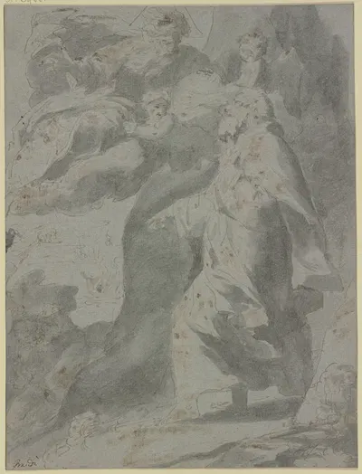 God the Father appearing to Moses by Pietro Antonio de' Pietri — digital art print download