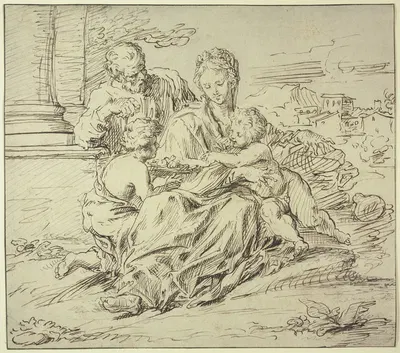 Die Heilige Familie mit dem Johannesknaben by Raymond Lafage — digital art print download