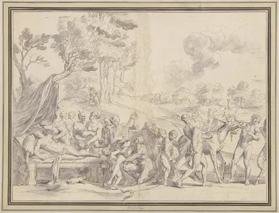 Vermählung des Bacchus und der schlafenden Ariadne by Raymond Lafage — digital art print download