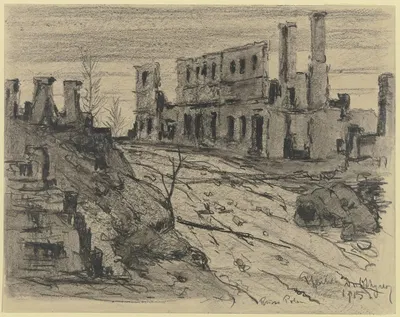 Verbrannte Erde in Russisch-Polen by Reinhard Pfaehler von Othegraven, 1915 — digital art print download