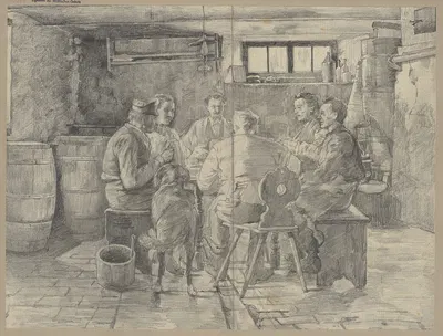 Arbeiter bei der Mahlzeit by Рейнхольд Вернер — digital art print download