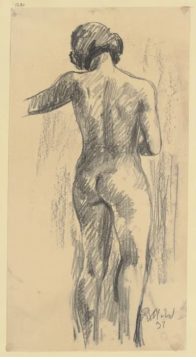 Female nude from behind by Richard Martin Werner, 1931 — digital art print download