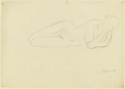 Female nude, reclining by Richard Martin Werner, 1930 — digital art print download