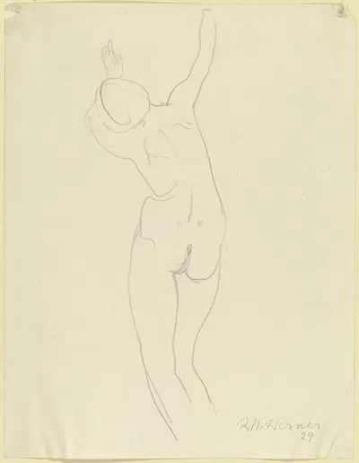 Female nude, standing by Richard Martin Werner, 1929 — digital art print download