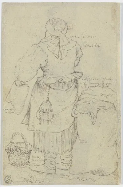Market Woman with a Basket of Eggs by Роелант Савери — digital art print download