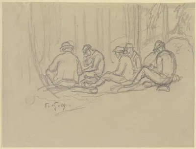 Resting forest workers by Рудольф Гудден — digital art print download