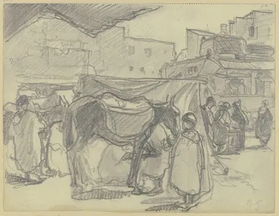 Square in Morocco by Рудольф Гудден — digital art print download