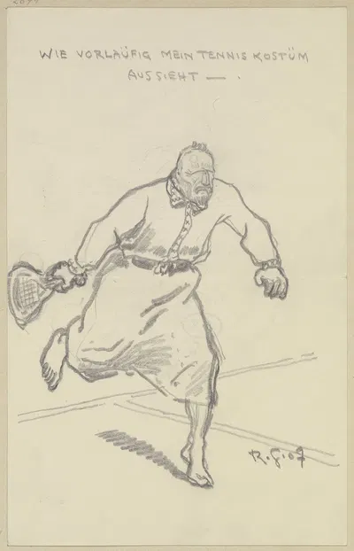 Wie vorläufig mein Tenniskostüm aussieht by Рудольф Гудден, 1907 — digital art print download