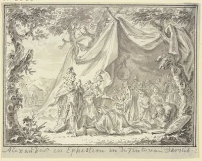 Alexander und Hephaistion am Zelt der Sisygambis by Simon Fokke — digital art print download
