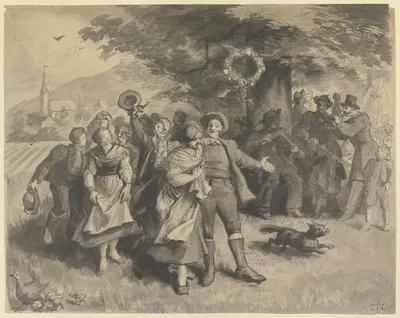 Dancing farmers by Теодор Альт — digital art print download