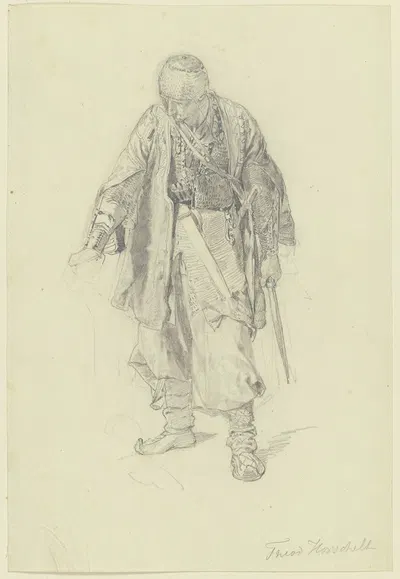 Tscherkessischer Krieger in voller Ausrüstung by Theodor Horschelt — digital art print download