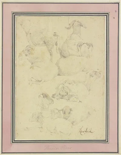 Ten sheep by Theodor Roos — digital art print download