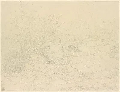 Felsen im Wald von Fontainebleau by Теодор Руссо, 1863 — digital art print download