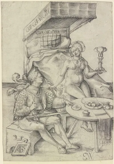 Swiss mercenary with a prostitute by Urs Graf — digital art print download
